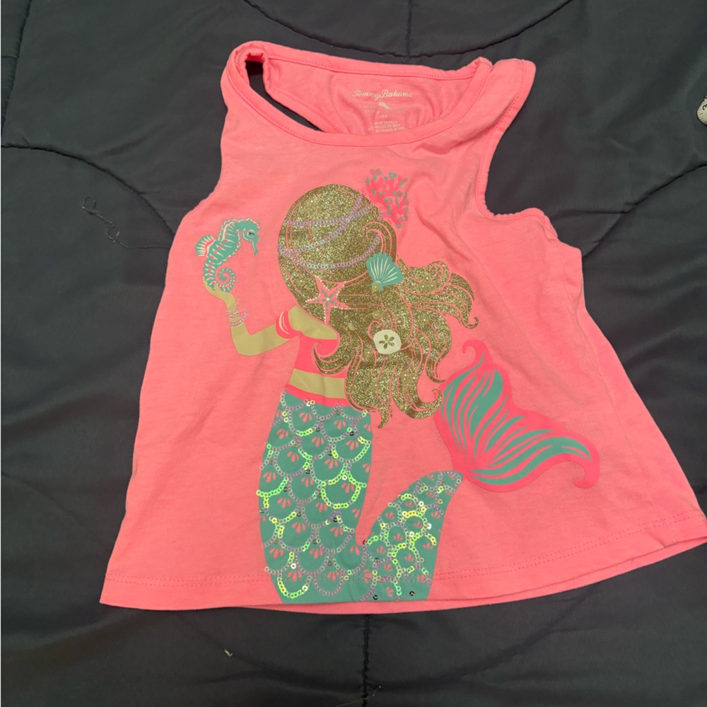 Tommy Bahama Kids Tank Top - Pink Mermaid Design